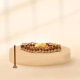 Genuine Paanch Mukhi Modern Rudraksha Bracelet With Gold Plating Jewellery