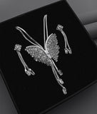 Butterfly Pendant Necklace with Earrings Jewellery