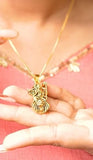 Gold Plated Ambe Mataji Pendant with Chain Jewellery