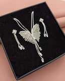 Butterfly Pendant Necklace with Earrings Jewellery