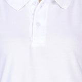 Womens Ketex White Cotton Blend Polo Neck Tshirt