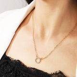 Women's Stone Pendant with Chain Micro Plating Jewellery