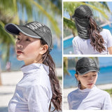 Sun Cap with Detachable Cotton Face Cover For Women Accessories