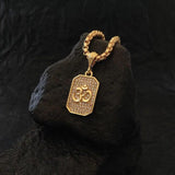Gold Plated Om Diamond Pendant and Chain Jewellery