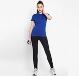 Womens Ketex Royal Blue Cotton Blend Polo Neck Tshirt