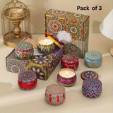 4.5cm Scented Tin Candle (Pack of 3) (Multicolor) Quirky Home Essentials