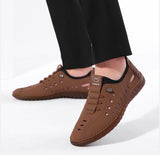 Men's Stylish Laser Cut Tan Casual Shoes Footwear