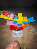 Kids DIY Multilevel Racetrack Glider on Building Block Toys