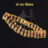Genuine Paanch Mukhi Modern Rudraksha Bracelet With Gold Plating Jewellery