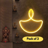 Diwali Diya Neon Sign Strip Lights Pack of 2 Quirky Home Essentials Quirky Home Essentials