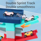 Kids DIY Multilevel Racetrack Glider on Building Block Toys
