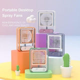 Rechargeable Battery Operated Mini USB Fan With Mist Water Spray Electronics