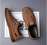 Men's Stylish Laser Cut Tan Casual Shoes Footwear
