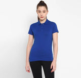 Womens Ketex Royal Blue Cotton Blend Polo Neck Tshirt